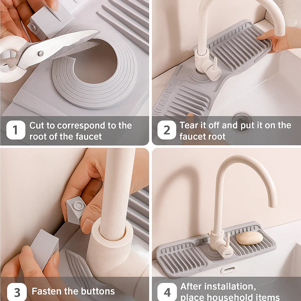 The AquaShield™ | Silicone Sink Splash Guard Mat