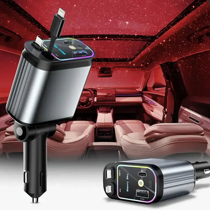 The StarLux™ | 4-in-1 Retractable Fast Car Charger