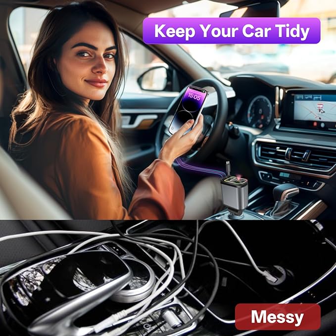 The StarLux™ | 4-in-1 Retractable Fast Car Charger