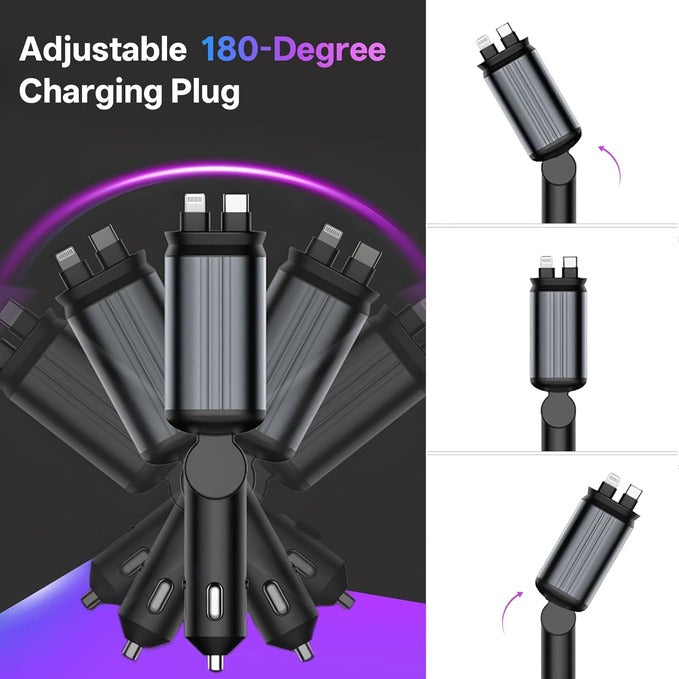 The StarLux™ | 4-in-1 Retractable Fast Car Charger
